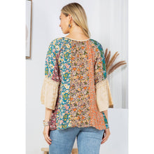 Load image into Gallery viewer, Enchanting Whimsy Overdyed Rayon Peasant Top With Embroidery
