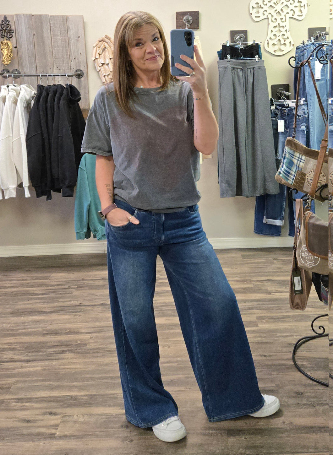 Halara Wide Leg Pull on Denim