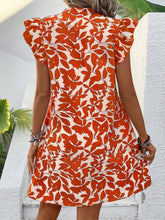 Load image into Gallery viewer, Printed Notched Cap Sleeve Mini Dress
