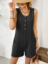 Load image into Gallery viewer, Pocketed Round Neck Sleeveless Romper
