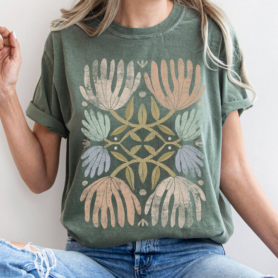 Boho Folk Art Chic Floral T-shirt