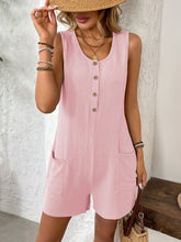 Load image into Gallery viewer, Pocketed Round Neck Sleeveless Romper
