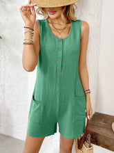 Load image into Gallery viewer, Pocketed Round Neck Sleeveless Romper
