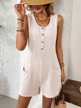 Load image into Gallery viewer, Pocketed Round Neck Sleeveless Romper
