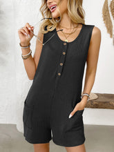 Load image into Gallery viewer, Pocketed Round Neck Sleeveless Romper
