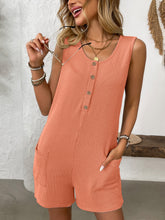 Load image into Gallery viewer, Pocketed Round Neck Sleeveless Romper
