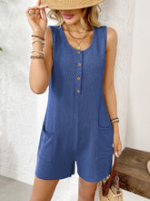 Load image into Gallery viewer, Pocketed Round Neck Sleeveless Romper
