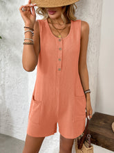 Load image into Gallery viewer, Pocketed Round Neck Sleeveless Romper
